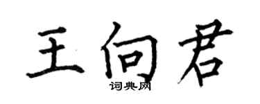 何伯昌王向君楷書個性簽名怎么寫
