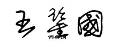 朱錫榮王鑑國草書個性簽名怎么寫