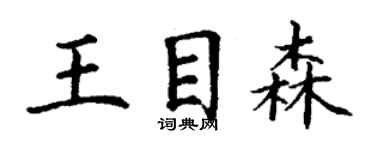丁謙王目森楷書個性簽名怎么寫