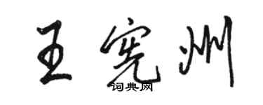 駱恆光王憲州行書個性簽名怎么寫