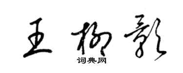 梁錦英王柳影草書個性簽名怎么寫