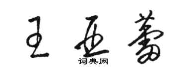 駱恆光王亞蕾草書個性簽名怎么寫