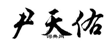 胡問遂尹天佑行書個性簽名怎么寫