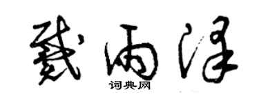 曾慶福戴雨澤草書個性簽名怎么寫