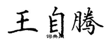 丁謙王自騰楷書個性簽名怎么寫