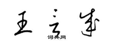 梁錦英王言成草書個性簽名怎么寫