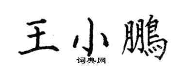 何伯昌王小鵬楷書個性簽名怎么寫
