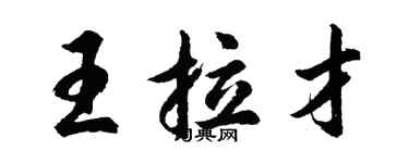 胡問遂王拉才行書個性簽名怎么寫