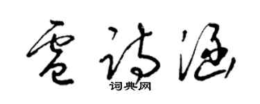 梁錦英盧詩涵草書個性簽名怎么寫