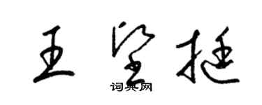 梁錦英王堅挺草書個性簽名怎么寫