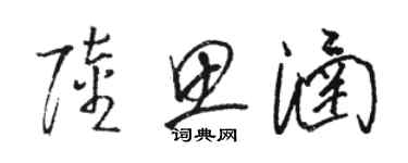 駱恆光陸思涵草書個性簽名怎么寫