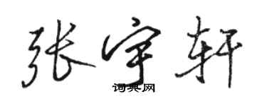 駱恆光張宇軒行書個性簽名怎么寫