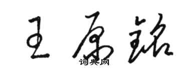 駱恆光王原銘草書個性簽名怎么寫