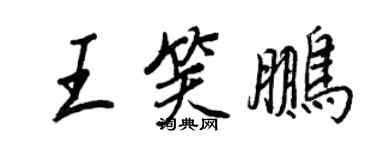 王正良王笑鵬行書個性簽名怎么寫
