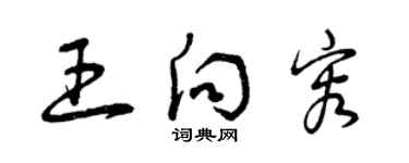 曾慶福王向容草書個性簽名怎么寫