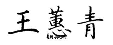 丁謙王蕙青楷書個性簽名怎么寫