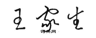 駱恆光王家生草書個性簽名怎么寫