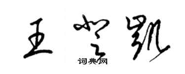 梁錦英王登凱草書個性簽名怎么寫