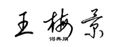 梁錦英王梅景草書個性簽名怎么寫