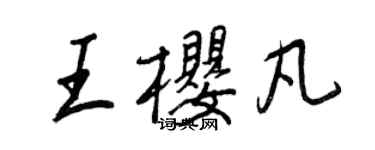 王正良王櫻凡行書個性簽名怎么寫