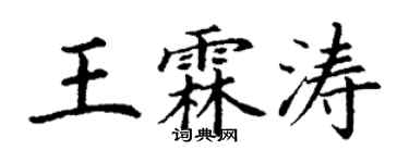 丁謙王霖濤楷書個性簽名怎么寫