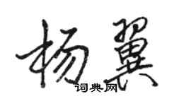 駱恆光楊翼行書個性簽名怎么寫