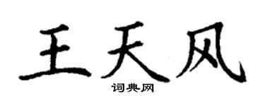 丁謙王天風楷書個性簽名怎么寫