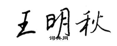 王正良王明秋行書個性簽名怎么寫
