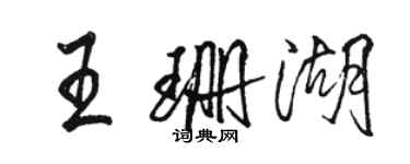 駱恆光王珊湖行書個性簽名怎么寫