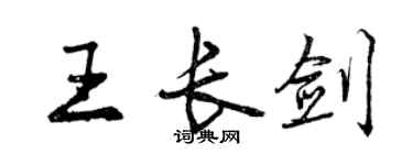 曾慶福王長劍行書個性簽名怎么寫