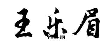 胡問遂王樂眉行書個性簽名怎么寫