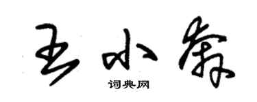 朱錫榮王小奔草書個性簽名怎么寫