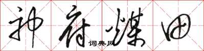駱恆光神府煤田草書怎么寫