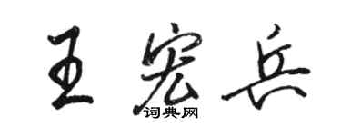 駱恆光王宏兵行書個性簽名怎么寫