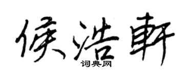 王正良侯浩軒行書個性簽名怎么寫