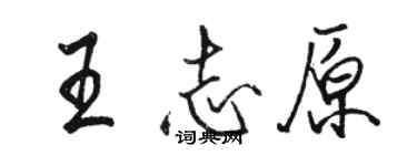 駱恆光王志原行書個性簽名怎么寫