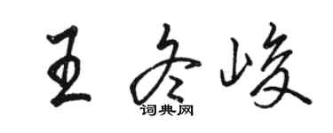 駱恆光王冬峻行書個性簽名怎么寫