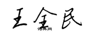 王正良王全民行書個性簽名怎么寫