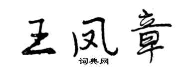 曾慶福王鳳章行書個性簽名怎么寫