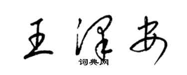 梁錦英王澤安草書個性簽名怎么寫