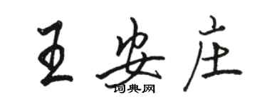 駱恆光王安莊行書個性簽名怎么寫