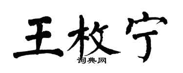 翁闓運王枚寧楷書個性簽名怎么寫