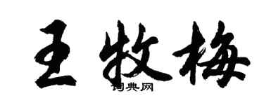 胡問遂王牧梅行書個性簽名怎么寫