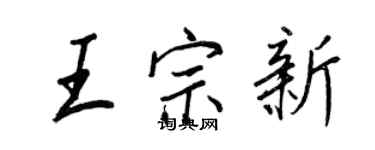 王正良王宗新行書個性簽名怎么寫