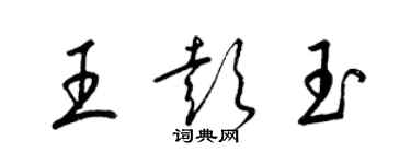 梁錦英王彭玉草書個性簽名怎么寫