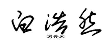 朱錫榮白浩然草書個性簽名怎么寫