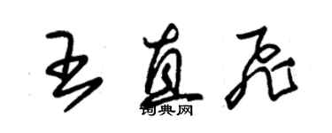 朱錫榮王直飛草書個性簽名怎么寫