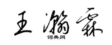 梁錦英王瀚霖草書個性簽名怎么寫