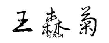 曾慶福王森菊行書個性簽名怎么寫