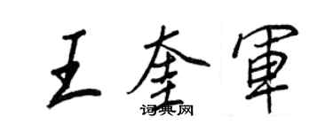 王正良王奎軍行書個性簽名怎么寫